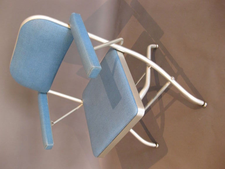 Set of 4 Warren McArthur Aluminum Folding Chairs Signed