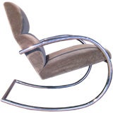 1970's Chrome Steel Rocking Chair Attributed to Milo Baughman