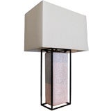 Lamp of Ceramic Column Suspended Inside Steel Grid c.1950's
