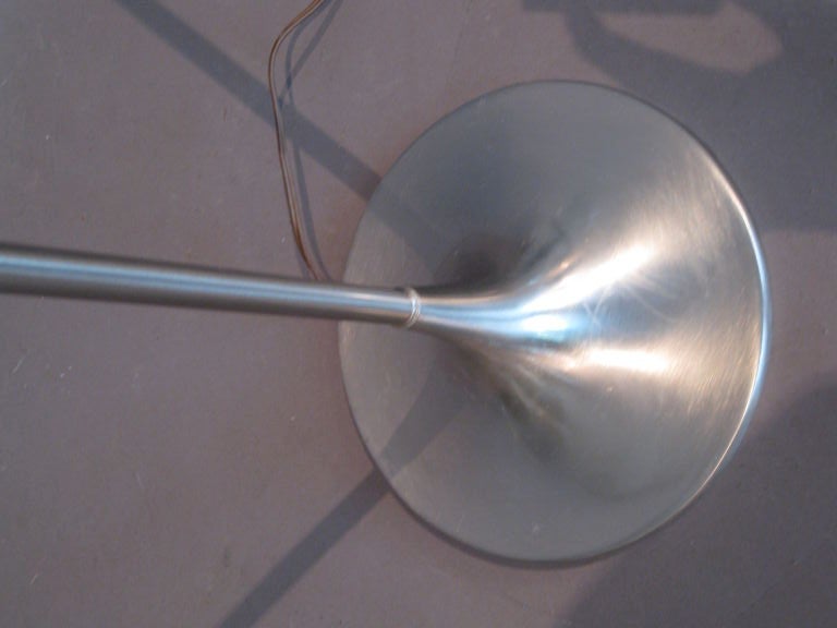 Laurel Floor Lamp with Brushed Chrome Finish In Excellent Condition In Easton, PA