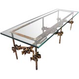 1940
s Gilded Metal and Glass Coffee Table 1940
s Gilded Metal and Glass Coffee Table