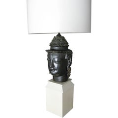 Monumental Ceramic Buddha Lamp c.1960