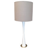 Vintage Exceptional  White Lacquer and Brass table lamp by Hansen NYC