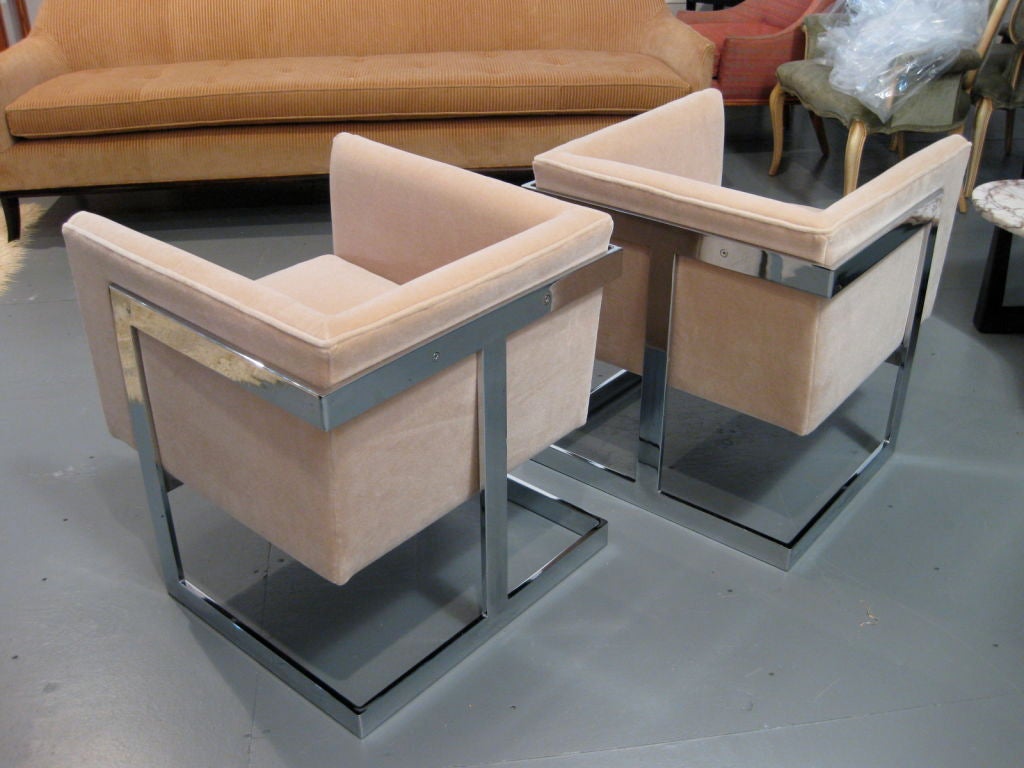Pair 1970's Milo Baughman Lounge Chairs for Thayer Coggin 3