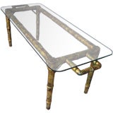 Retro 1960's Faux Bamboo and Glass Coffee Table