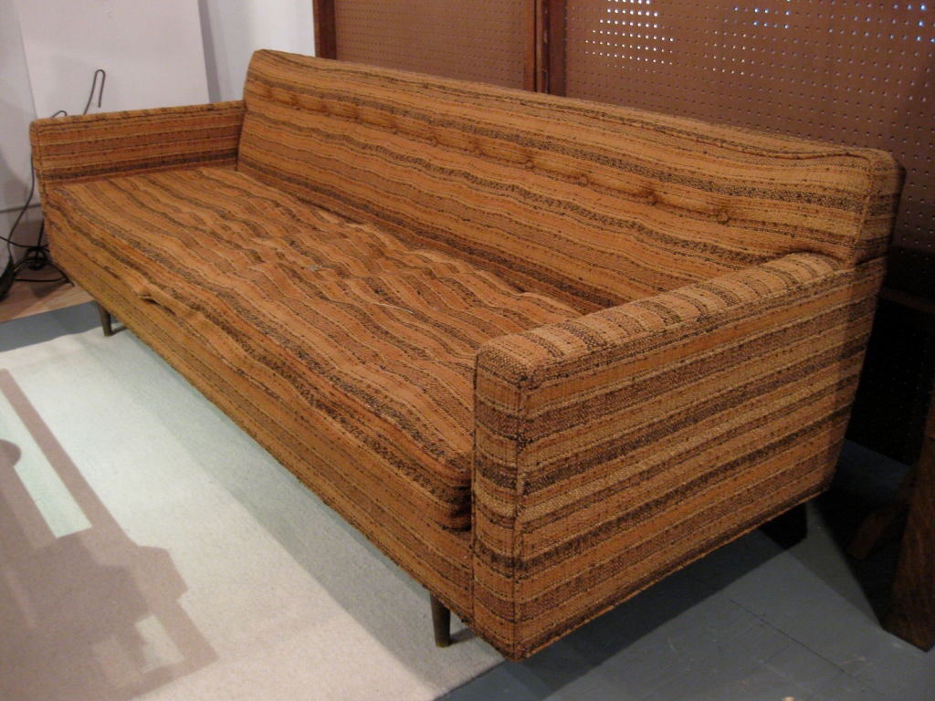 Edward Wormley Sofa with Brass Legs for Dunbar c.1950's 3