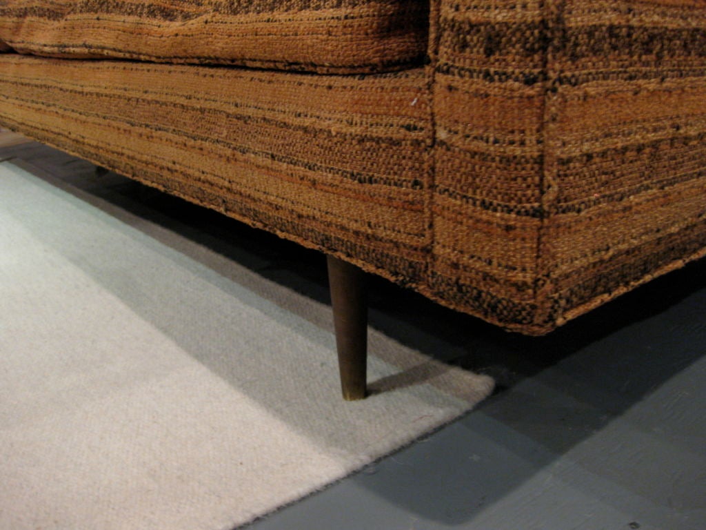 Wood Edward Wormley Sofa with Brass Legs for Dunbar c.1950's