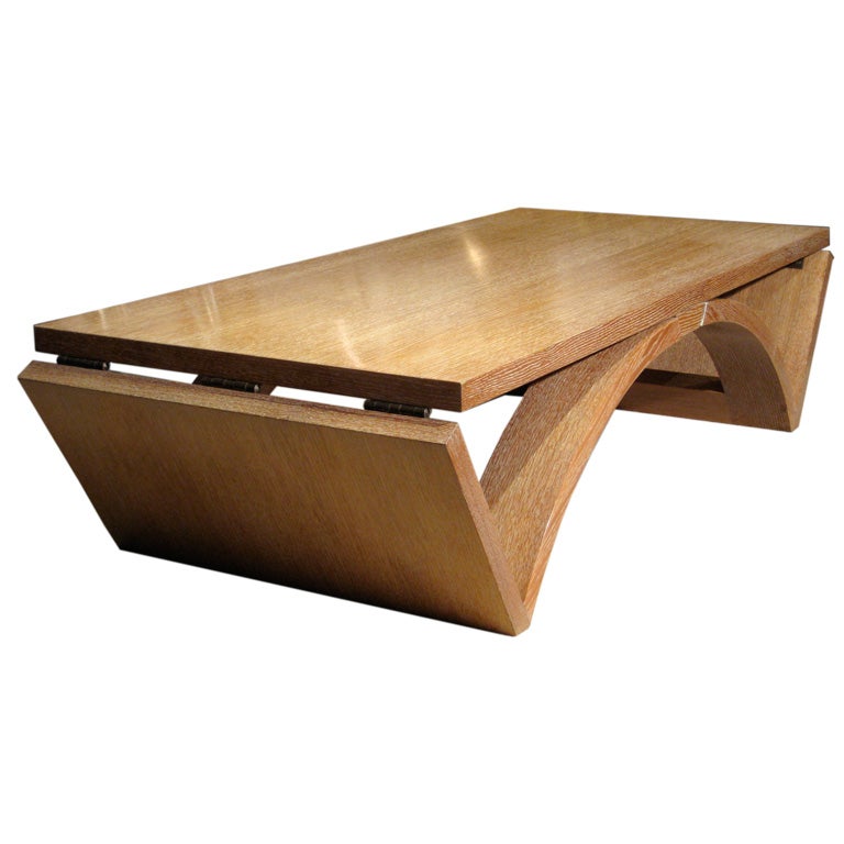 Cerused Oak Coffee Table/Console by Karpen of California c.1949