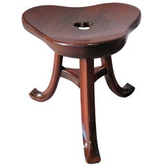Modern Liberty Style Stool in Carved Wood c.1950's
