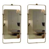 A Pair Aluminum Framed Wall Mirrors by Fontana Arte