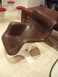 A Single Lounge Chair in Brown Leather by Yrjo Kukkapuro