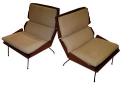 A Pair of  Modernist Bent Plywood Lounge Chairs
