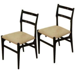 A Pair of Chairs in Black Lacquer by Gio Ponti