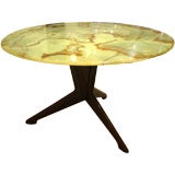 An Onyx Topped Round  Dining Table in Mahogany by Ico Parisi