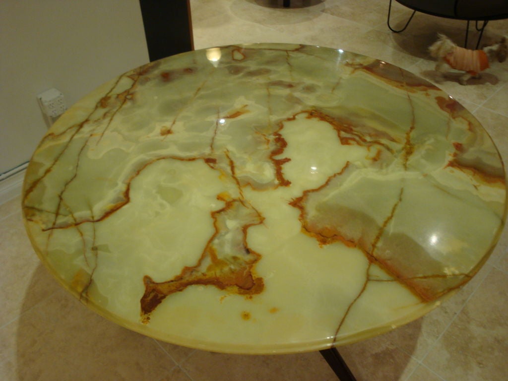 An Onyx Topped Round  Dining Table in Mahogany by Ico Parisi