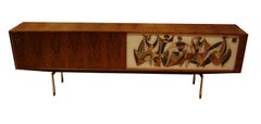 Vintage A Long Modernist Sideboard in Oak by Alfred Hendrickx