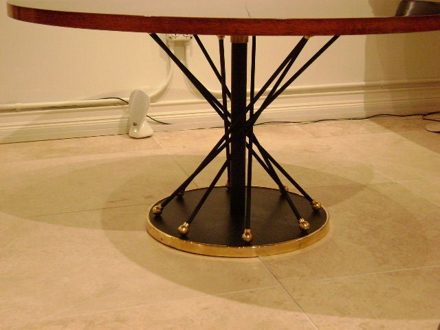 French A Round Adjustable Cocktail / Dining Table by Jean Royere