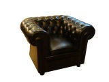 A Pair of Leather Chesterfield Club Chairs