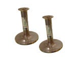 Vintage A Pair of Plexi Glass and Silver Candle Sticks