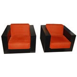 A Pair of Modernist Club Chairs by Massimo and Elena Vignelli