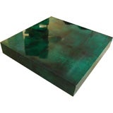 A Large Cocktail Table in Emerald Green Goatskin by Aldo Tura