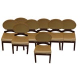 A Rare Set of Eight DIning Chairs by E. Veranneman model Osaka