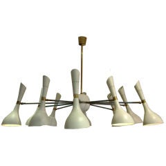 A Round Ten Light Mid-Century Chandelier by Arredoluce