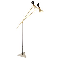 A Two Armed Modernist Floor Lamp by Stilnovo