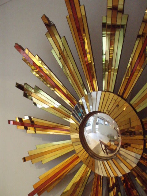 French A Large Sunburst Wall Mirror by JL Morot-Gerome