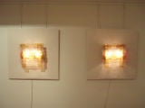 A Pair of Square Wall Sconces by Venini
