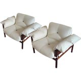 A Pair of Mid-Century Club Chairs in Leather by Percival Lafer