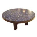 A Round Cocktail Table in Blue Lapis Lazuli by Ado Chale
