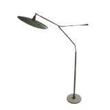 A Brass and Lacquer Modernist Floorlamp