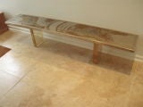 A Long Low Bench by Armand Jonkers in Metal and Lucite