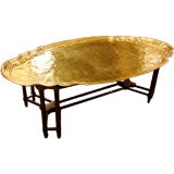 Solid Brass Tray on Wooden Stand
