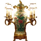 Pair of Porcelain and Ormolu Candelabra