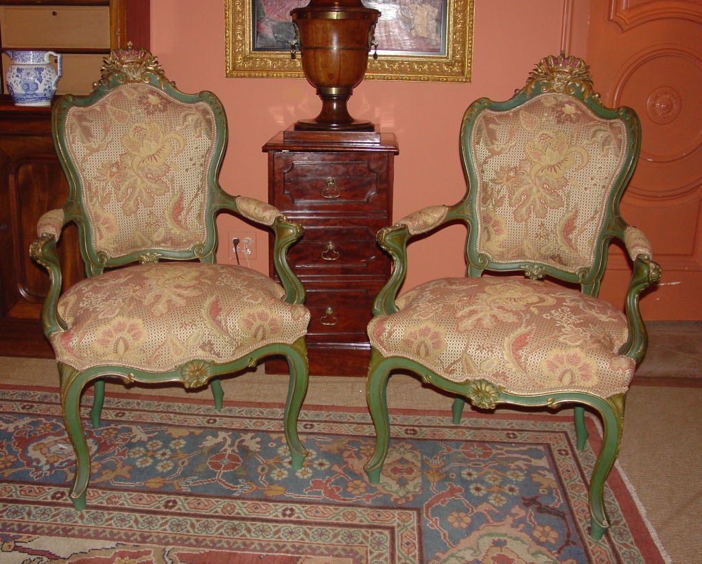 Pair of Dutch Royal Rococo Style Fauteuils