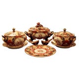 Set of 34 Porcelain Serving Pieces and Plates