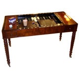 Hand Carved Mahogany Backgammon/Game Table