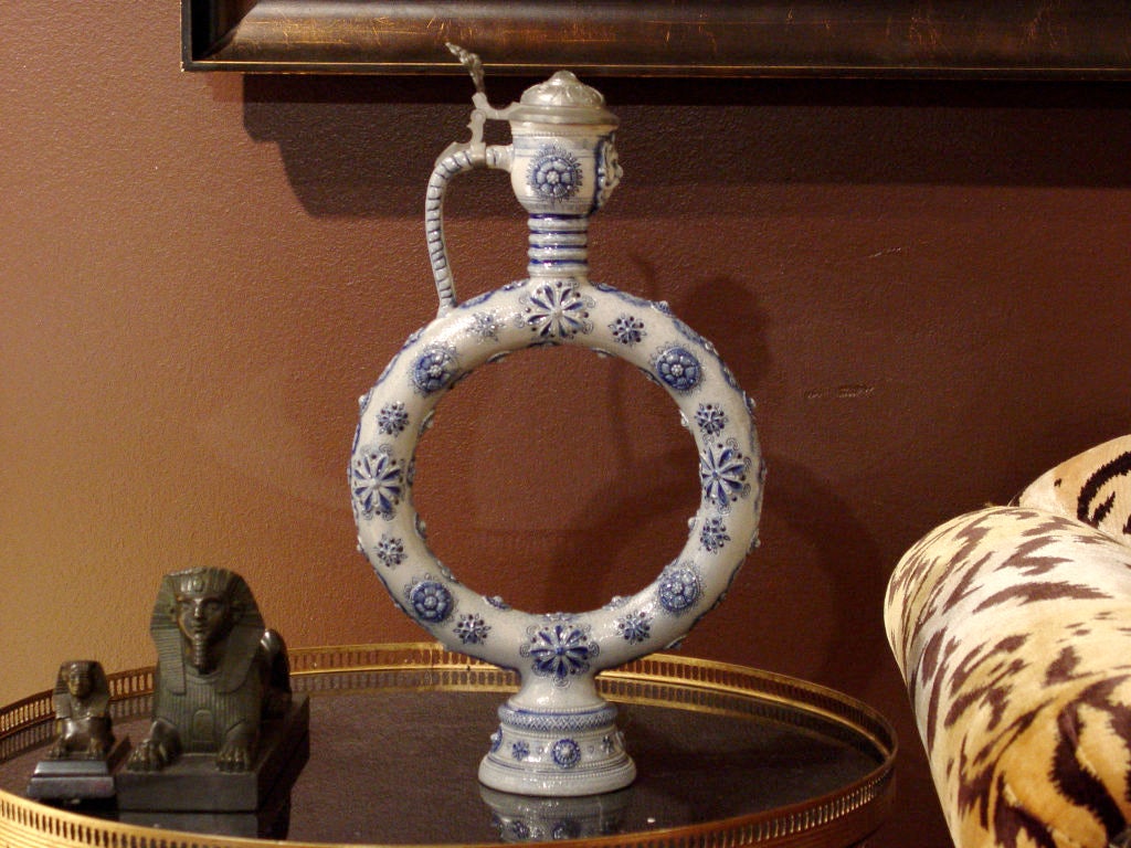 Pewter-mounted Porcelain "Ringelkrug"
