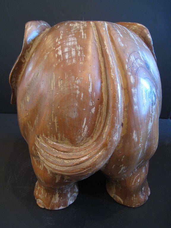Teak Pair of Hand Carved Elephant Tables