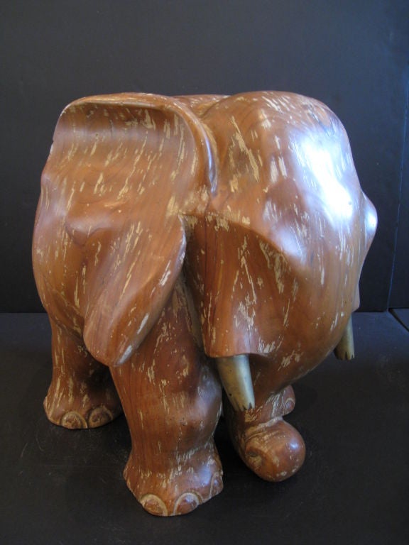 Pair of Hand Carved Elephant Tables 1