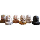 Vintage Collection of Six  Clown Busts
