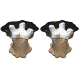 Vintage Pair of Plaster  Faux Bois Tables