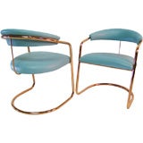 Set of 4  Copper and Leather Chairs