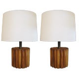 Pair of Faux Bamboo Lamps