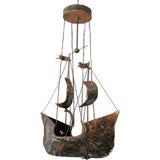 Large Iron Galleon Chandelier