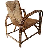 Bamboo and Rush Lounge Chair
