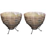 Vintage Pair of Italian Basket Tables