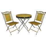 Retro Faux Crocodile French Bistro Table and Two Chairs